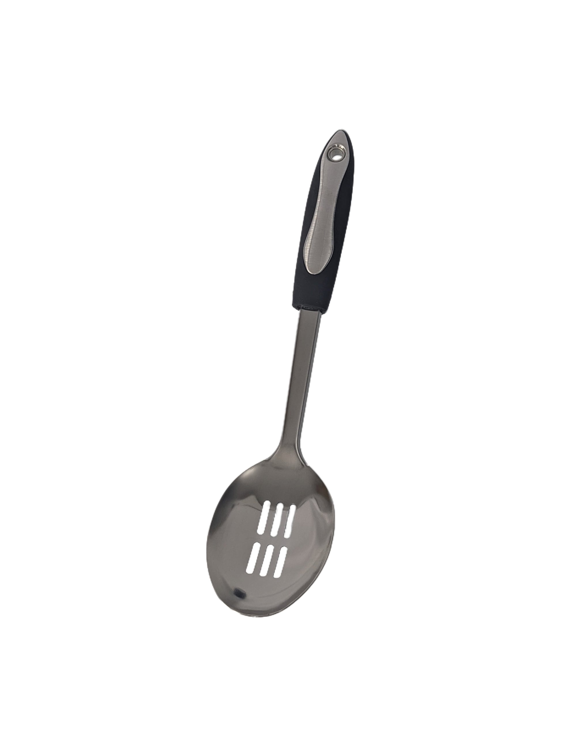 EFG Home, Rubber Handle Stainless Steel Slotted Spoon 1